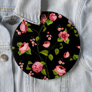 Badge Rond 15,2 Cm Fleurs Motif 18
