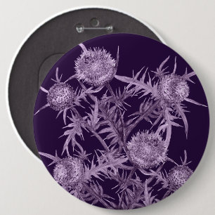 Badge Rond 15,2 Cm fleurs THISTLE violet fleur motif