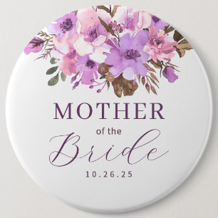 Badge Rond 15,2 Cm Floral Mère De L'Épouse