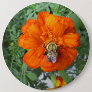 Badge Rond 15,2 Cm Flower orange
