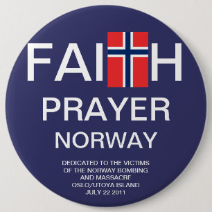 BADGE ROND 15,2 CM FOI PRIER NORVÈGE