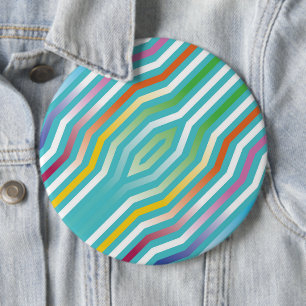 Badge Rond 15,2 Cm Fond de rayures diagonales symétriques 2