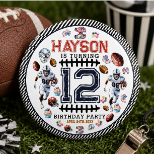 Badge Rond 15,2 Cm Garçons Football Sports Anniversaire