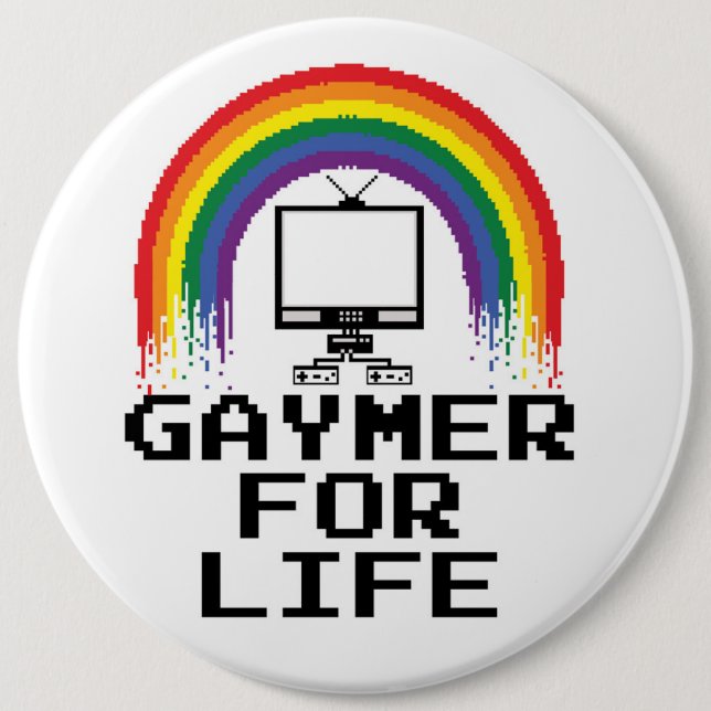 Badge Rond 15,2 Cm Gaymer pour le bouton de la vie (Devant)