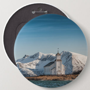 Badge Rond 15,2 Cm Gimsoy Church Lofoten Norvège