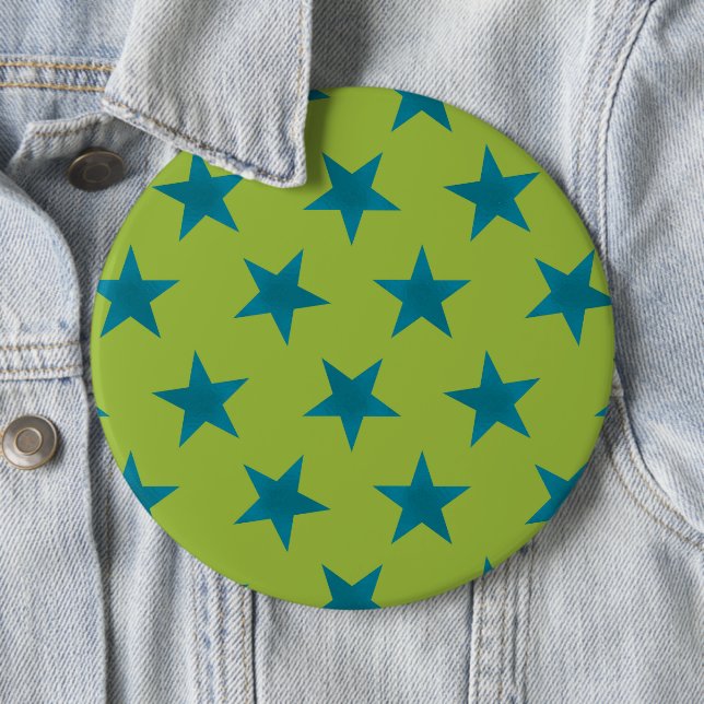 Badge Rond 15,2 Cm Golden Stars Motif 20 (En situation)