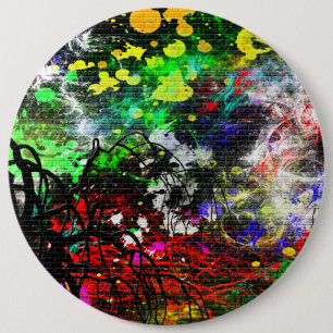 Badge Rond 15,2 Cm Graffiti Brick Wall