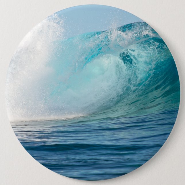 Badge Rond 15,2 Cm Grande vague de l'océan pacifique cassant le (Devant)