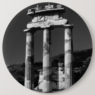 Badge Rond 15,2 Cm Grèce vintage temple d'Athènes Tholos Sanctuaire