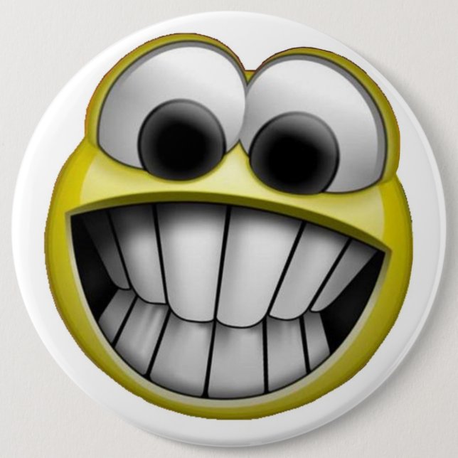 Badge Rond 15,2 Cm Grimacerie du visage heureux (Devant)