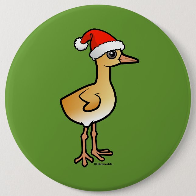 Badge Rond 15,2 Cm Grue bébé Père Noël (Devant)