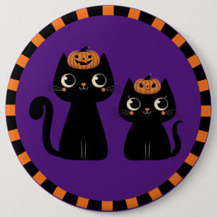 Badge Rond 15,2 Cm Halloween/Automne/Automne/citrouille/chat