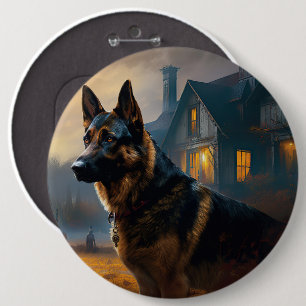 Badge Rond 15,2 Cm Halloween berger allemand effroi