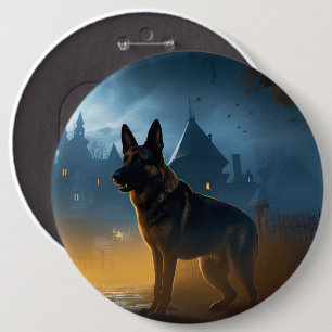Badge Rond 15,2 Cm Halloween berger allemand effroi