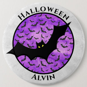 Badge Rond 15,2 Cm Halloween chauve chauve-souris Motif aléatoire vio