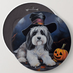 Badge Rond 15,2 Cm Halloween Citrouilles Havanais effraie