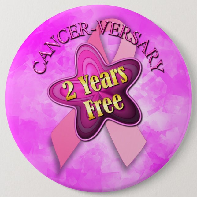 Badge Rond 15,2 Cm Heureux cancer versary (Devant)