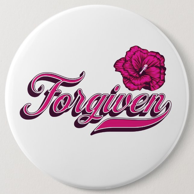 Badge Rond 15,2 Cm Hibiscus oublié (Devant)