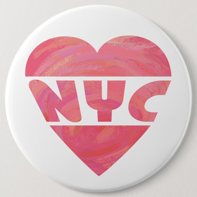 Badge Rond 15,2 Cm I Coeur NYC (Devant)