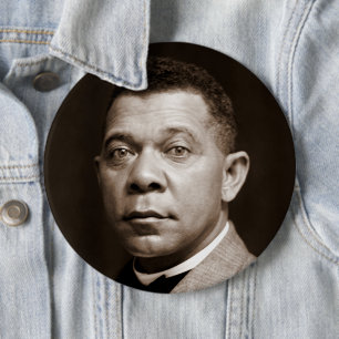 Badge Rond 15,2 Cm Icône de l'histoire noire : Booker T. Washington, 