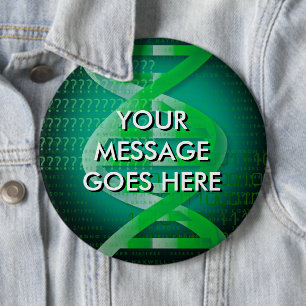 Badge Rond 15,2 Cm ID ADN personnalisé Vert