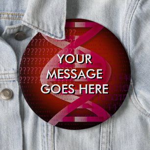 Badge Rond 15,2 Cm ID d'ADN personnalisé rouge