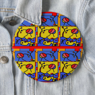 Badge Rond 15,2 Cm Image avec art moderne poisson
