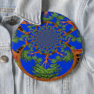 Badge Rond 15,2 Cm Impression d'art/Graphique de l'arbre d'acacia Kal