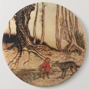 Badge Rond 15,2 Cm Impression vintage d'Arthur Rackham du Petit Chape