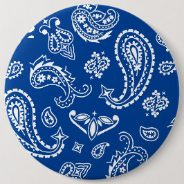Badge Rond 15,2 Cm imprimé de mandala mignon customisé en bleu