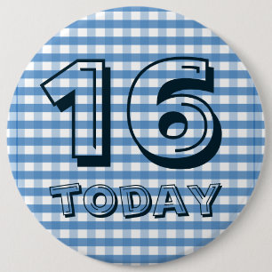 Badge Rond 15,2 Cm Insigne d'anniversaire - 16 aujourd'hui