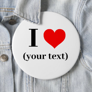 Badge Rond 15,2 Cm J'AI LE COEUR ! Bouton rond - Colossal, 6 Pouces -