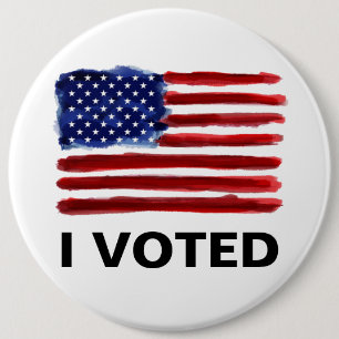 Badge Rond 15,2 Cm J'ai voté - American Flag