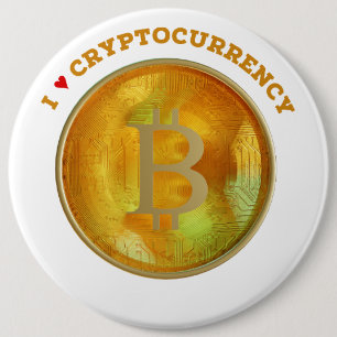 Badge Rond 15,2 Cm J'aime Cryptomonnaie