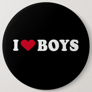 BADGE ROND 15,2 CM J'AIME DES GARÇONS