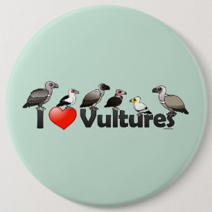 Badge Rond 15,2 Cm J'aime des vautours (Afrique)
