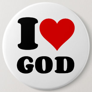 BADGE ROND 15,2 CM J'AIME DIEU