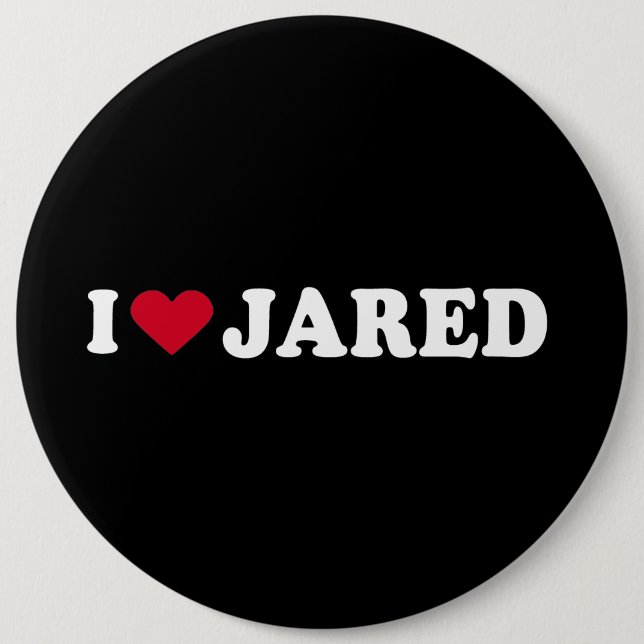 BADGE ROND 15,2 CM J'AIME JARED (Devant)