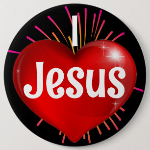 Badge Rond 15,2 Cm J'aime Jésus