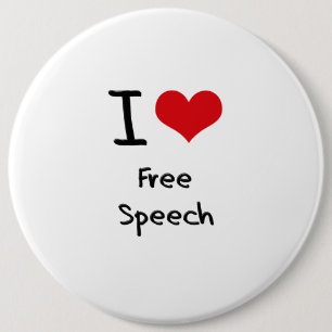 Badge Rond 15,2 Cm J'aime la liberté de parole