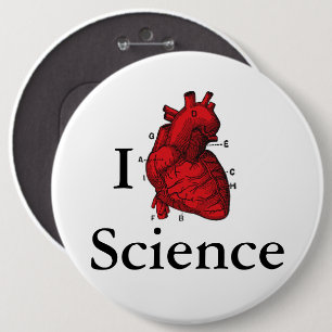 Badge Rond 15,2 Cm J'aime la Science