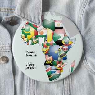 Badge Rond 15,2 Cm Jambo Habari Afrique ! J'aime l'Afrique