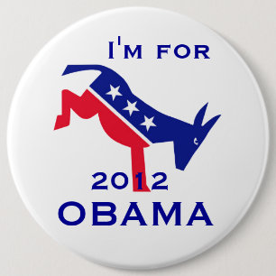 Badge Rond 15,2 Cm Je suis pour le bouton d'OBAMA