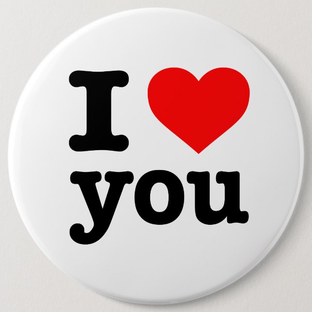 Badge Rond 15,2 Cm "JE T'AIME" 6 pouces (Devant)
