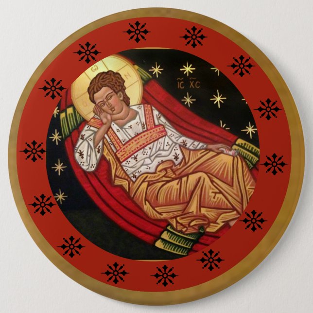 Badge Rond 15,2 Cm Jésus-Christ, l'ICÔNE Unsleeping d'oeil (Devant)