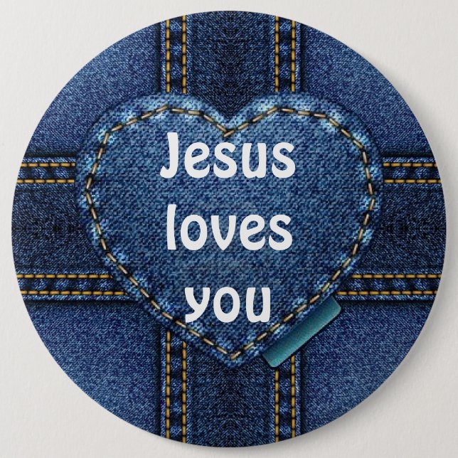 Badge Rond 15,2 Cm Jésus t'aime (Devant)