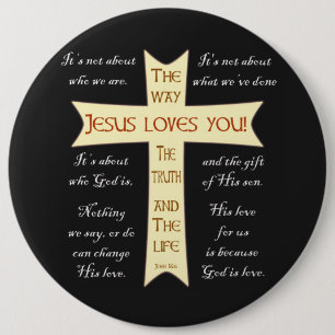 Badge Rond 15,2 Cm Jésus t'aime