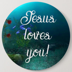 Badge Rond 15,2 Cm Jésus t'aime