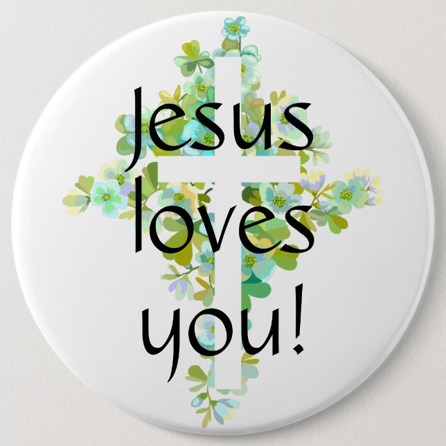 Badge Rond 15,2 Cm Jésus t'aime ! (Devant)
