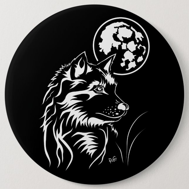 Badge Rond 15,2 Cm jeune loup rêveur (Devant)